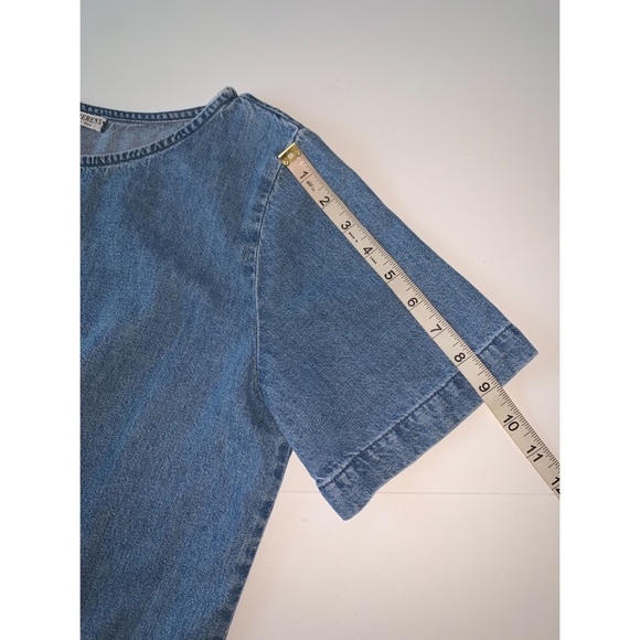 Russ Berens Malibu Blue Denim Short Sleeve Tunic Top Size S - Picture 7 of 11